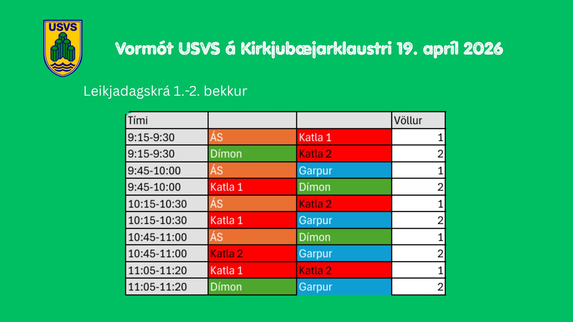 Leikjadagskrá á körfuboltamóti