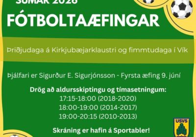 Skráning hafin á USVS fótboltaæfingar