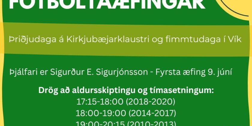 Skráning hafin á USVS fótboltaæfingar